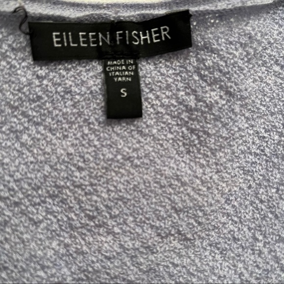 Eileen Fisher Dusty Blue Wool Open Front Cardigan Lightweight Sweater size S - Picture 3 of 5